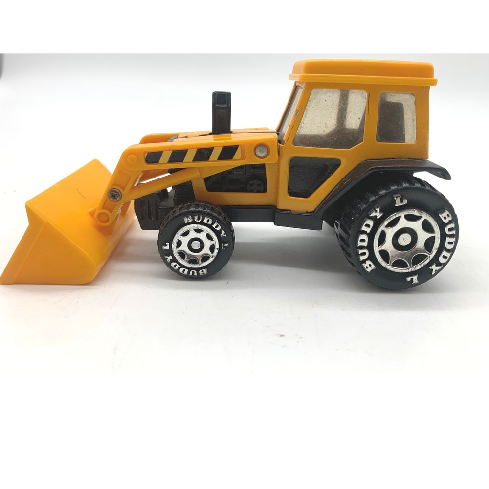 Vintage 1980 Buddy L Front End Loader Tractor Toy Yellow Diecast Metal Macau